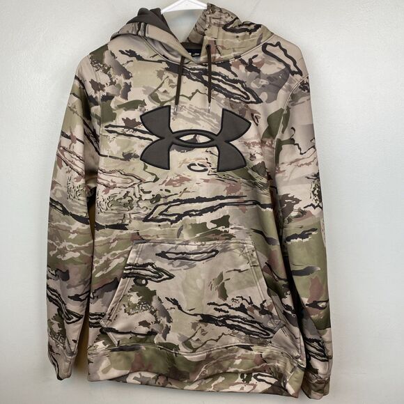 Under Armour Other - Under Armour hoodie men's s green camo EUC Hunting Fishing Outdoors